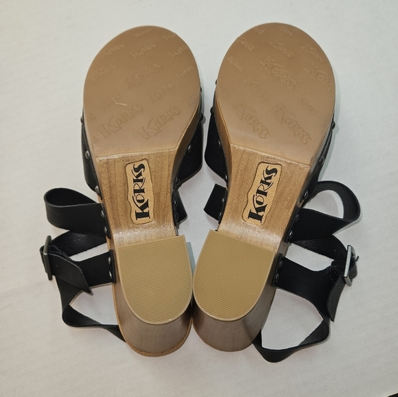🌸 NEW Kork-Ease | Black Leather‎ Clogs - Picture 4 of 9